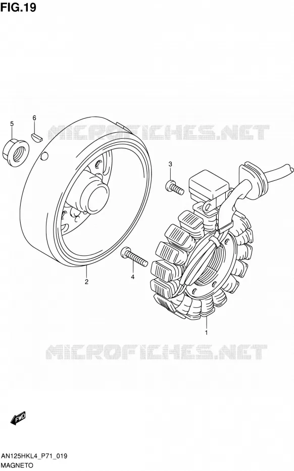 ALLUMAGE ROTOR - STATOR Suzuki SCOOTER 125 BURGMAN 2014  AN125HK L4 (P71)