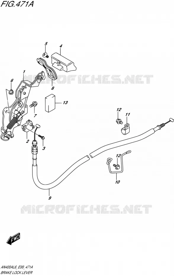 FREIN DE PARKING Suzuki SCOOTER 400 BURGMAN 2016  AN400A L6 (E99)