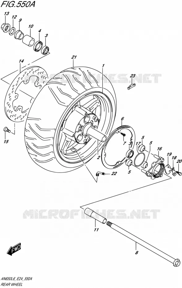 ROUE ARRIERE Suzuki SCOOTER 650 BURGMAN 2016  AN650 L6 (E24)