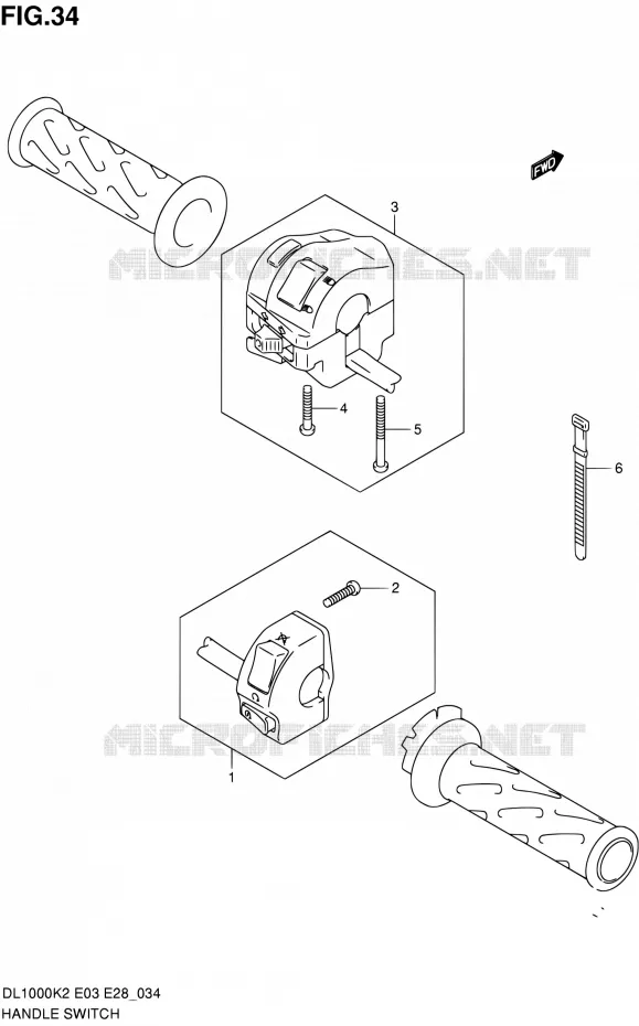 COMMODOS (MODELE K2/K3) Suzuki MOTO 1000 V-STROM 2006  DL1000 K6 (E03,E28,E33)