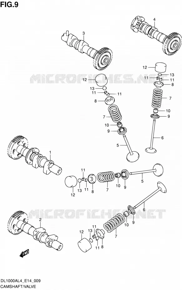 ARBRE A CAMES - VALVE Suzuki MOTO 1000 V-STROM 2014  DL1000A L4 (E14)