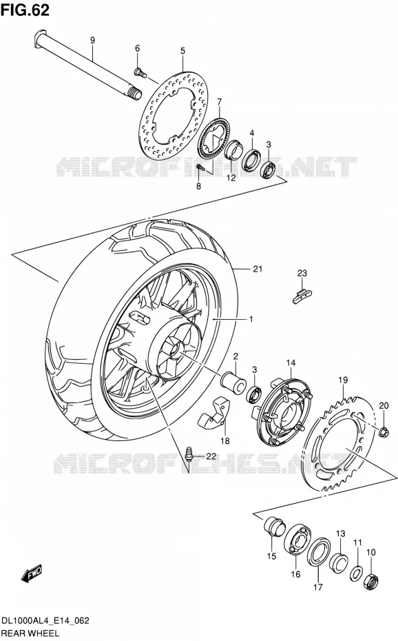 ROUE ARRIERE Suzuki MOTO 1000 V-STROM 2014  DL1000A L4 (E14)
