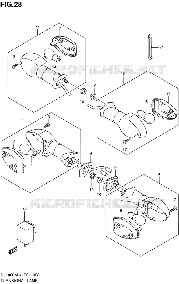 CLIGNOTANTS Suzuki MOTO 1000 V-STROM 2014  DL1000A L4 (E21)