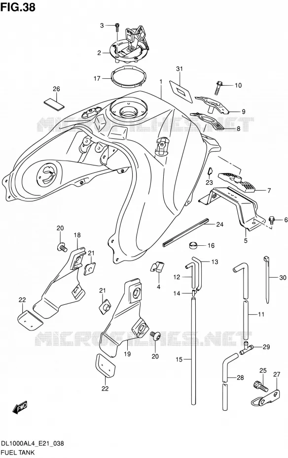 RESERVOIR D'ESSENCE Suzuki MOTO 1000 V-STROM 2014  DL1000A L4 (E21)