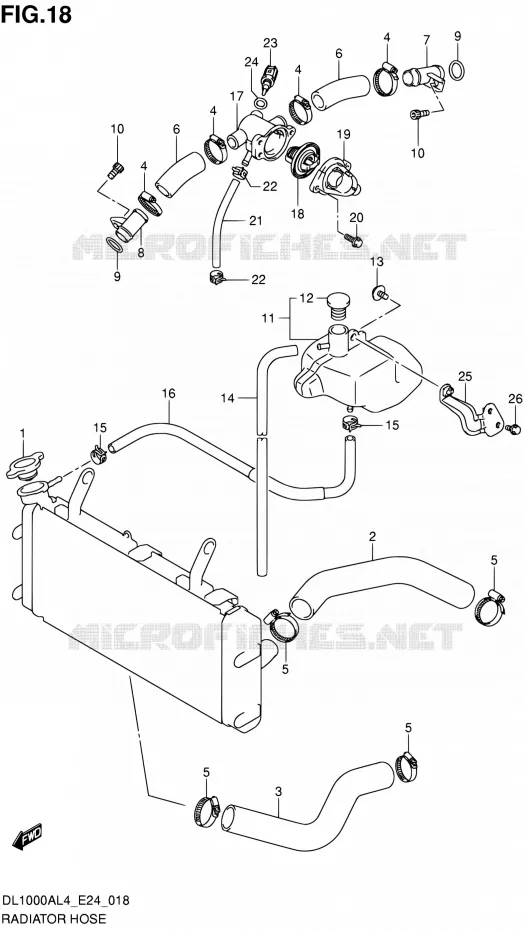 DURITE DE RADIATEUR Suzuki MOTO 1000 V-STROM 2014  DL1000A L4 (E24)