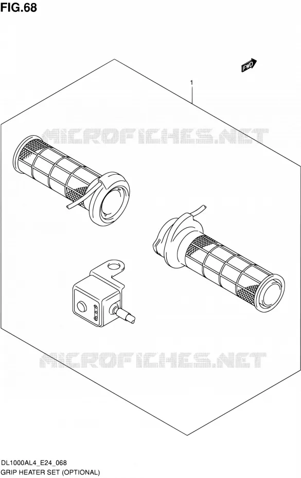 KIT POIGNEES CHAUFFANTES (OPTIONAL) Suzuki MOTO 1000 V-STROM 2014  DL1000A L4 (E24)