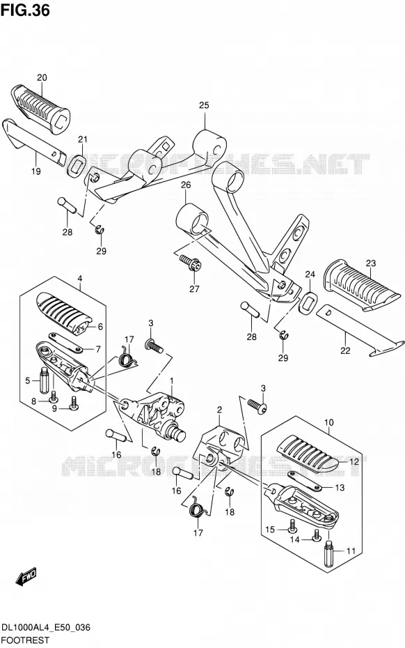 REPOSE PIED Suzuki MOTO 1000 V-STROM 2014  DL1000A L4 (E50)