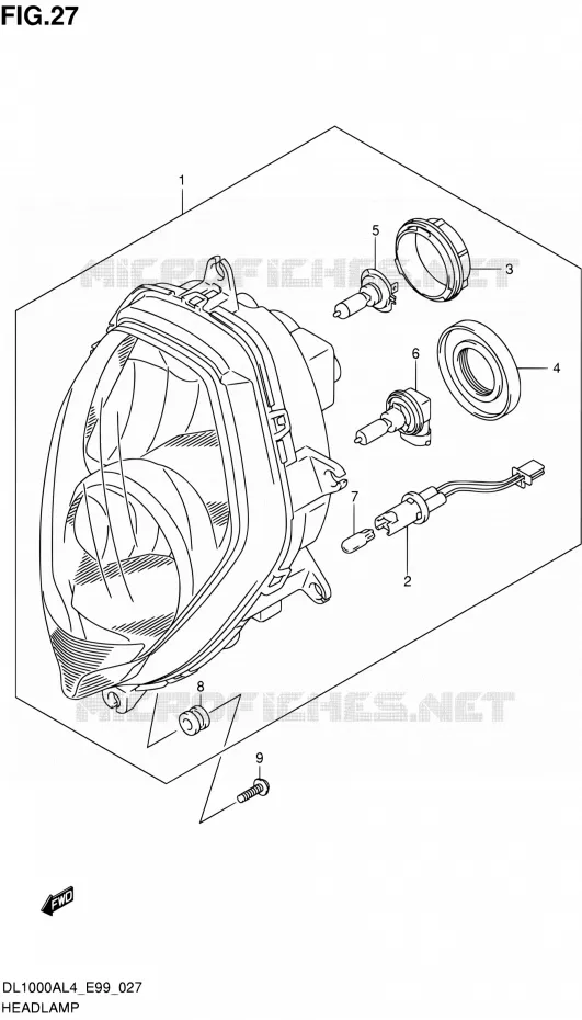 PHARE Suzuki MOTO 1000 V-STROM 2014  DL1000A L4 (E99)