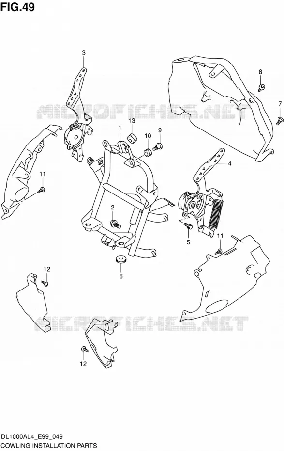 SUPPORTS / FIXATIONS CARENAGES Suzuki MOTO 1000 V-STROM 2014  DL1000A L4 (E99)
