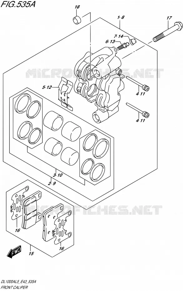 ETRIER DE FREIN AVANT Suzuki MOTO 1000 V-STROM 2015  DL1000A L5 (E43)