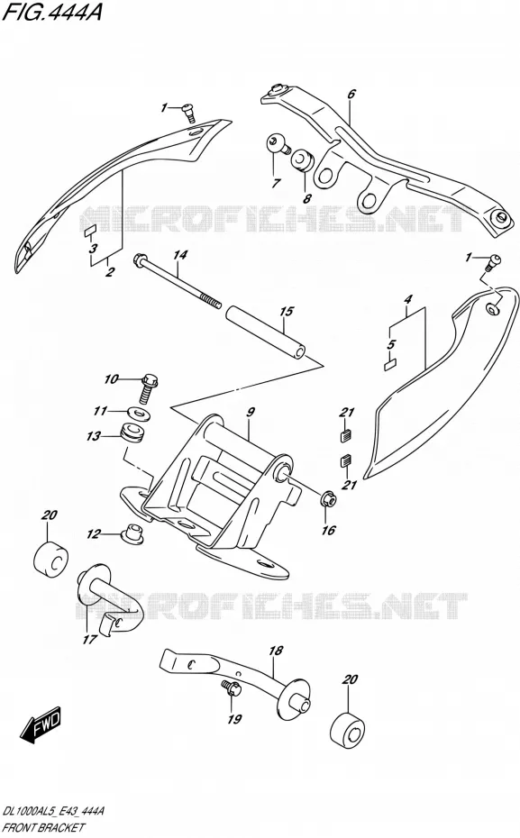 SUPPORTS AVANT Suzuki MOTO 1000 V-STROM 2015  DL1000A L5 (E43)