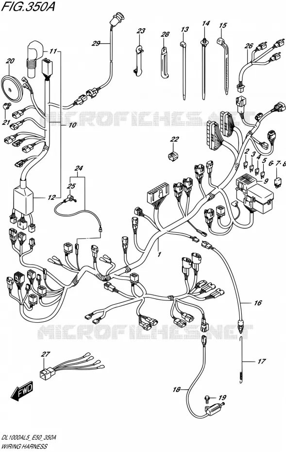 FAISCEAU ELECTRIQUE Suzuki MOTO 1000 V-STROM 2015  DL1000A L5 (E50)