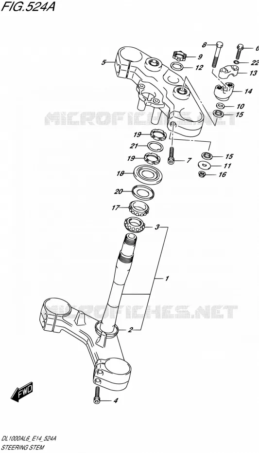 COLONNE DE DIRECTION Suzuki MOTO 1000 V-STROM 2016  DL1000A L6 (E14)