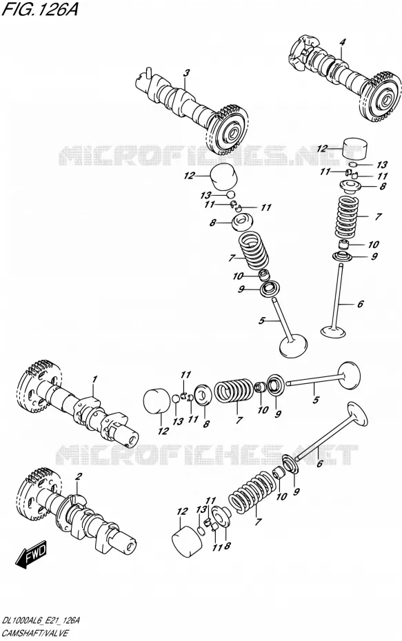 ARBRE A CAMES - VALVE Suzuki MOTO 1000 V-STROM 2016  DL1000A L6 (E21)