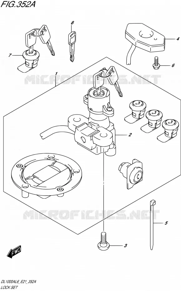KIT SERRURE (FOR PANNIR CASE) Suzuki MOTO 1000 V-STROM 2016  DL1000A L6 (E21)