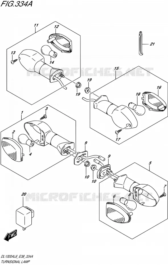 CLIGNOTANTS Suzuki MOTO 1000 V-STROM 2016  DL1000A L6 (E38)