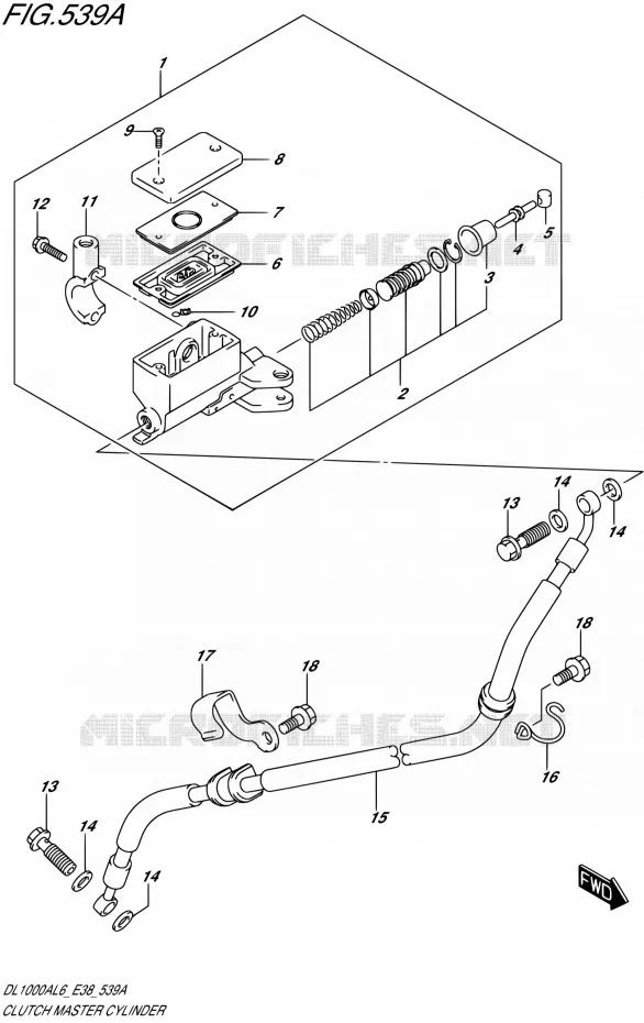 MAITRE CYLINDRE D'EMBRAYAGE Suzuki MOTO 1000 V-STROM 2016  DL1000A L6 (E38)