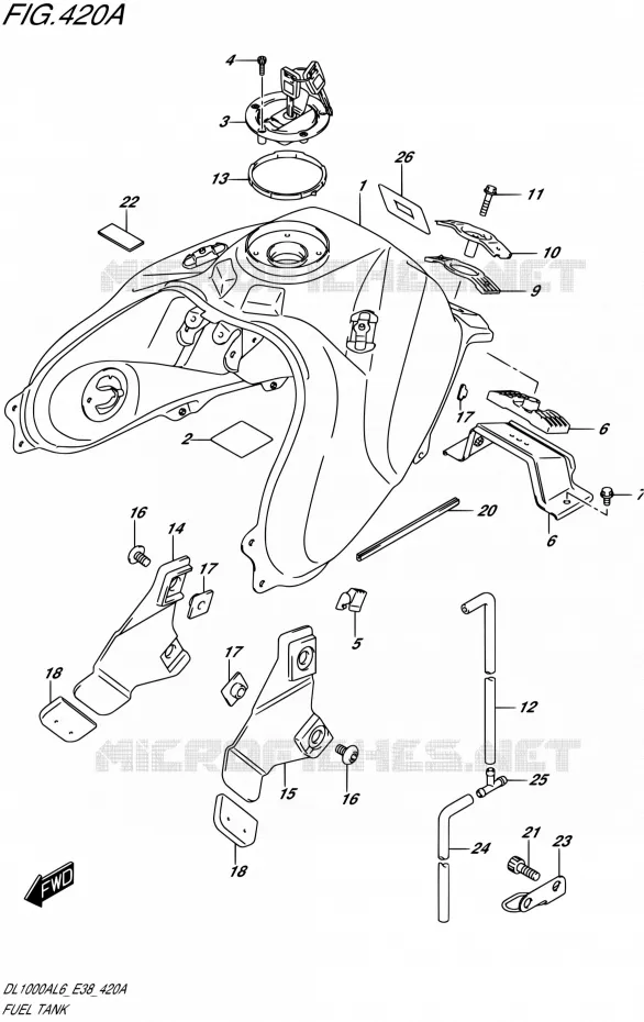RESERVOIR D'ESSENCE Suzuki MOTO 1000 V-STROM 2016  DL1000A L6 (E38)