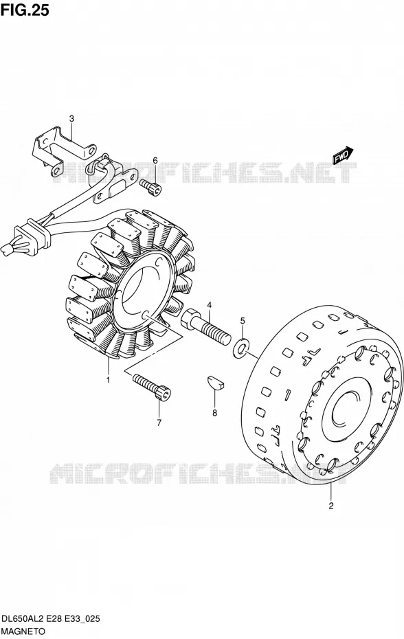 ALLUMAGE ROTOR - STATOR Suzuki MOTO 650 V-STROM 2012  DL650A L2 (E03,E28,E33)