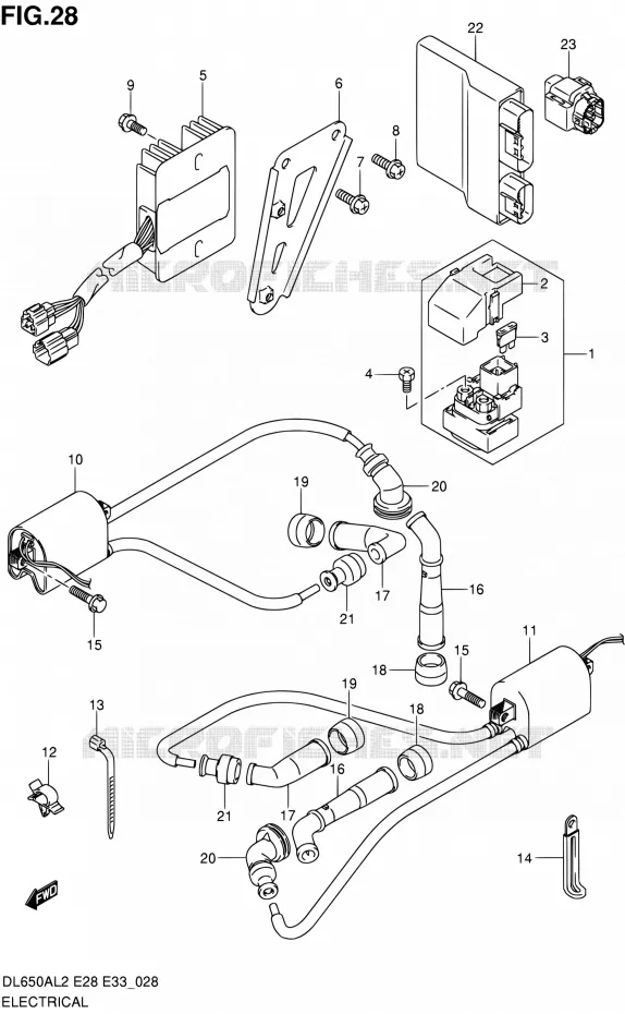 PARTIE ELECTRIQUE (DL650AL2 E33) Suzuki MOTO 650 V-STROM 2012  DL650A L2 (E03,E28,E33)