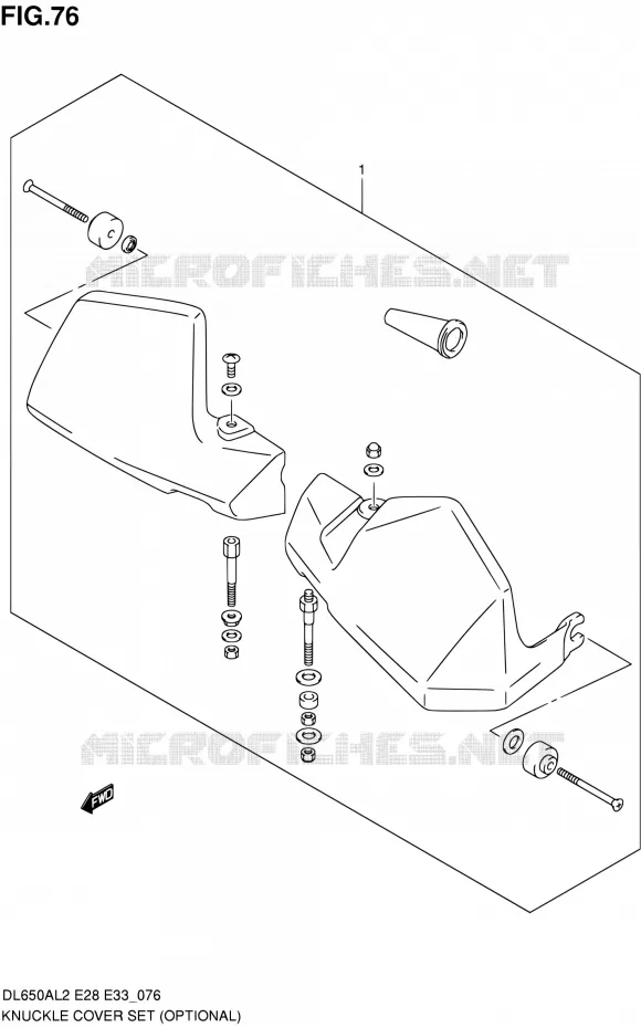 PROTEGES MAINS (OPTIONAL) Suzuki MOTO 650 V-STROM 2012  DL650A L2 (E03,E28,E33)