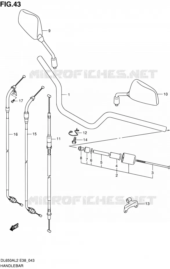 GUIDON Suzuki MOTO 650 V-STROM 2012  DL650A L2 (E38)