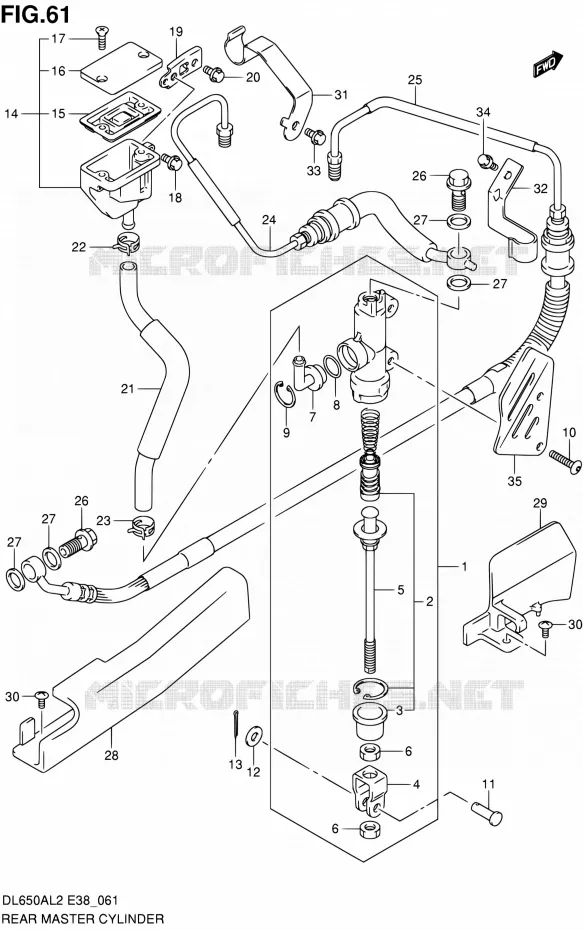 MAITRE CYLINDRE ARRIERE Suzuki MOTO 650 V-STROM 2012  DL650A L2 (E38)