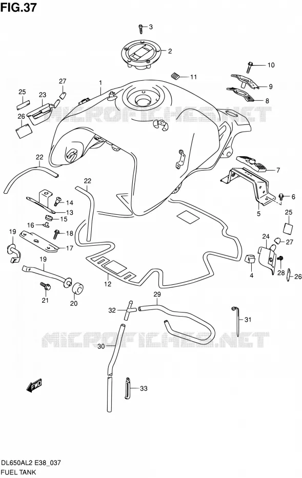 RESERVOIR D'ESSENCE Suzuki MOTO 650 V-STROM 2012  DL650A L2 (E38)