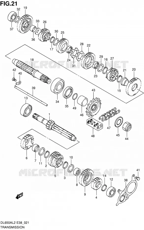 TRANSMISSION Suzuki MOTO 650 V-STROM 2012  DL650A L2 (E38)