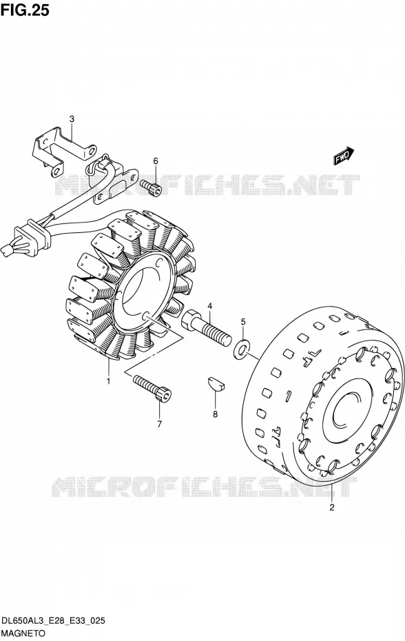 ALLUMAGE ROTOR - STATOR Suzuki MOTO 650 V-STROM 2013  DL650A L3 (E03,E28,E33)