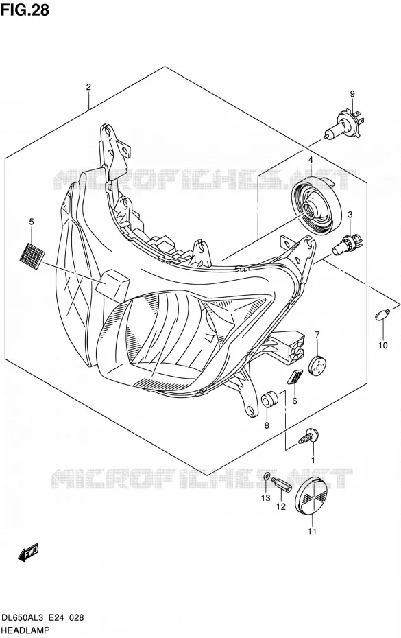 PHARE Suzuki MOTO 650 V-STROM 2013  DL650A L3 (E24)