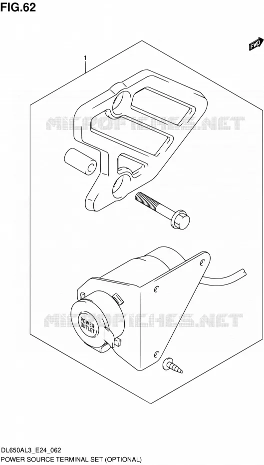 PRISE 12V (OPTIONAL) Suzuki MOTO 650 V-STROM 2013  DL650A L3 (E24)