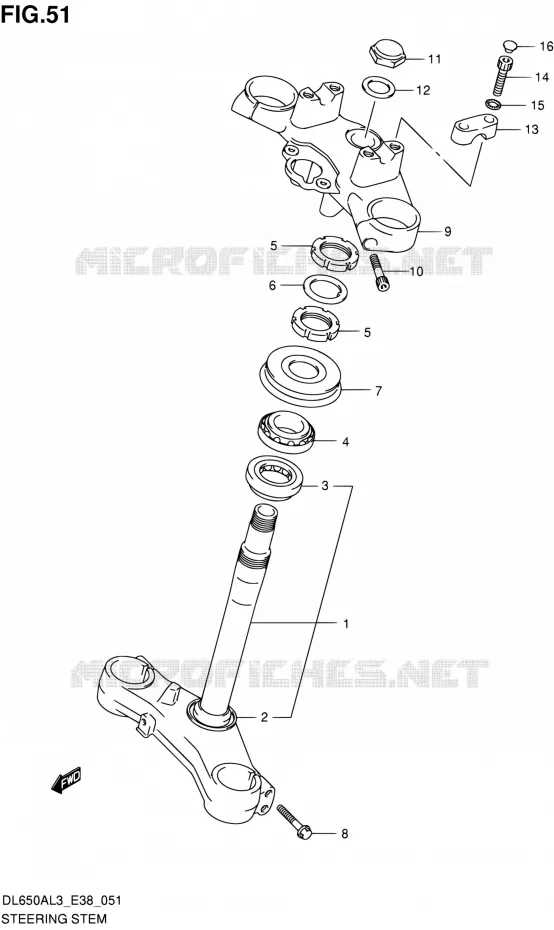 COLONNE DE DIRECTION Suzuki MOTO 650 V-STROM 2013  DL650A L3 (E38)