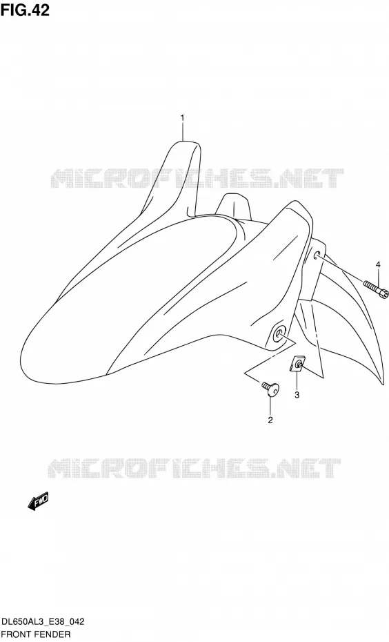 GARDE BOUE AVANT Suzuki MOTO 650 V-STROM 2013  DL650A L3 (E38)