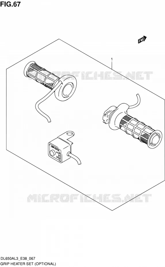 KIT POIGNEES CHAUFFANTES (OPTIONAL) Suzuki MOTO 650 V-STROM 2013  DL650A L3 (E38)