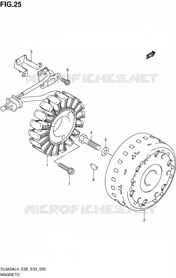 ALLUMAGE ROTOR - STATOR Suzuki MOTO 650 V-STROM 2014  DL650A L4 (E03,E28,E33)