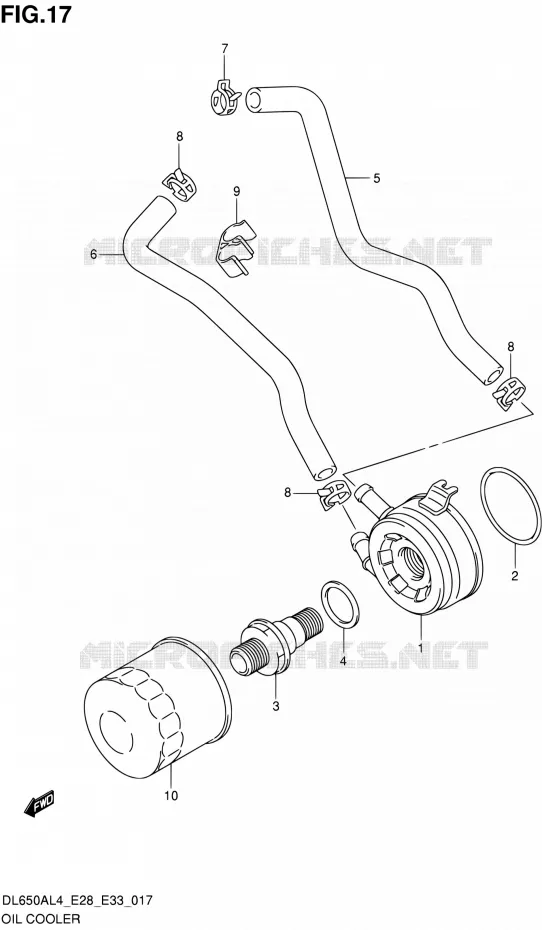 RADIATEUR D'HUILE Suzuki MOTO 650 V-STROM 2014  DL650A L4 (E03,E28,E33)