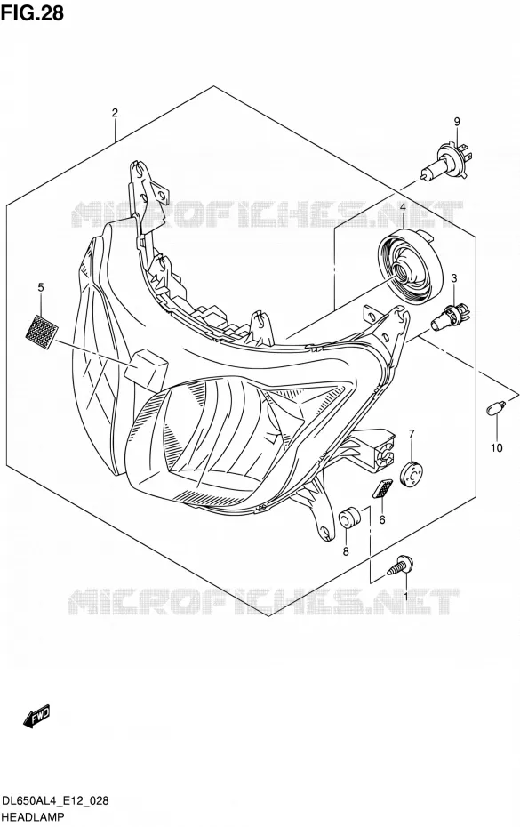 PHARE Suzuki MOTO 650 V-STROM 2014  DL650A L4 (E12)