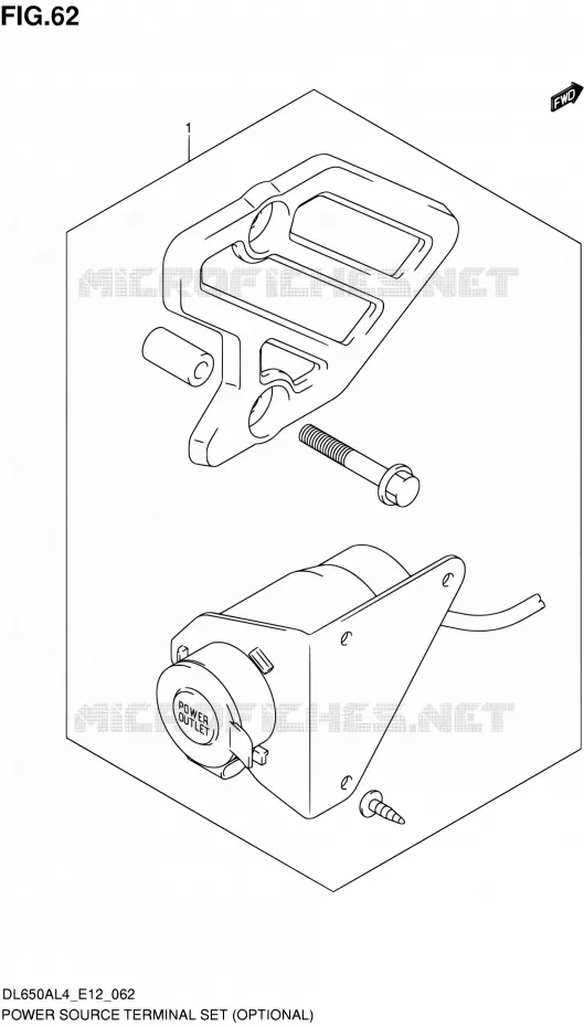 PRISE 12V (OPTIONAL) Suzuki MOTO 650 V-STROM 2014  DL650A L4 (E12)