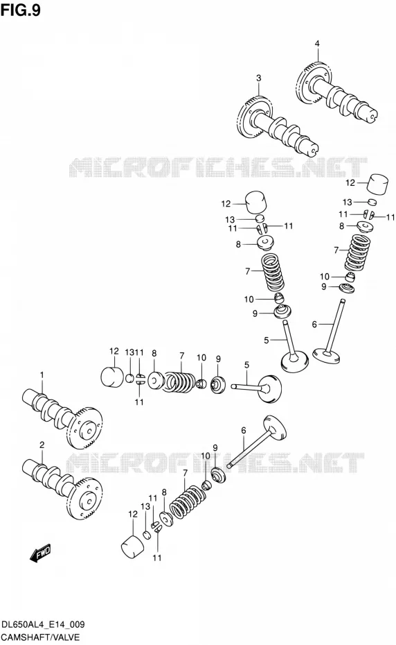 ARBRE A CAMES - VALVE Suzuki MOTO 650 V-STROM 2014  DL650A L4 (E14)