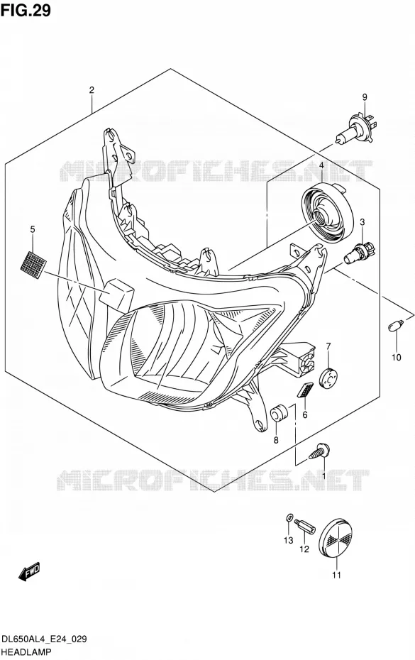 PHARE Suzuki MOTO 650 V-STROM 2014  DL650A L4 (E24)