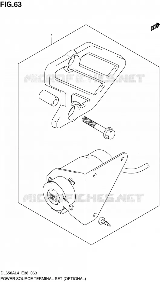 PRISE 12V (OPTIONAL) Suzuki MOTO 650 V-STROM 2014  DL650A L4 (E38)