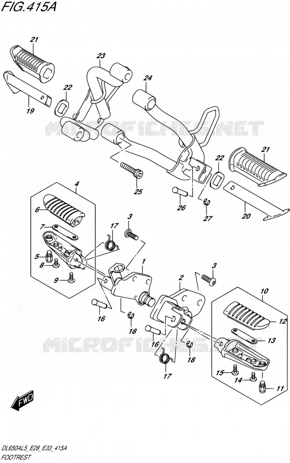 REPOSE PIED Suzuki MOTO 650 V-STROM 2015  DL650A L5 (E03,E28,E33)