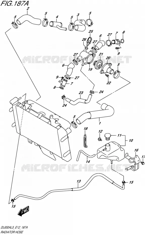 DURITE DE RADIATEUR Suzuki MOTO 650 V-STROM 2015  DL650A L5 (E12)