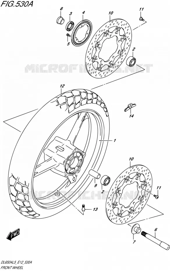 ROUE AVANT Suzuki MOTO 650 V-STROM 2015  DL650A L5 (E12)