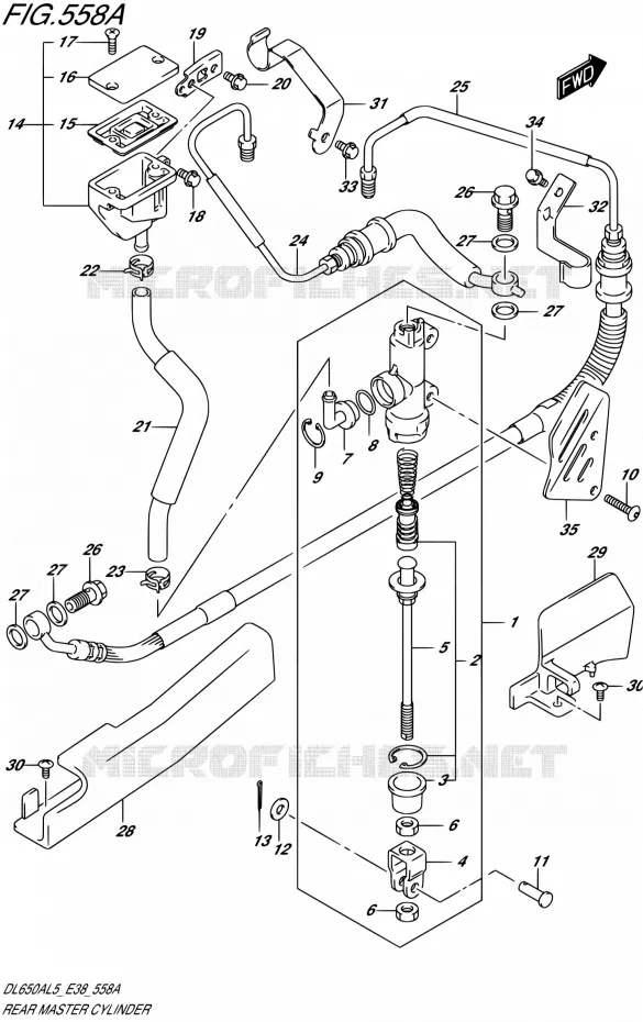 MAITRE CYLINDRE ARRIERE Suzuki MOTO 650 V-STROM 2015  DL650A L5 (E38)