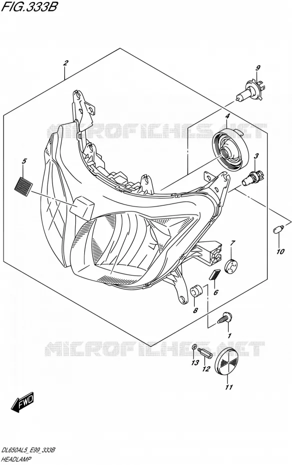PHARE (WITH REFLECTOR) Suzuki MOTO 650 V-STROM 2015  DL650A L5 (E99)