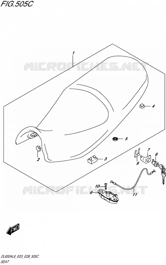 SELLE (DL650AL6 E03) Suzuki MOTO 650 V-STROM 2016  DL650A L6 (E03,E28)