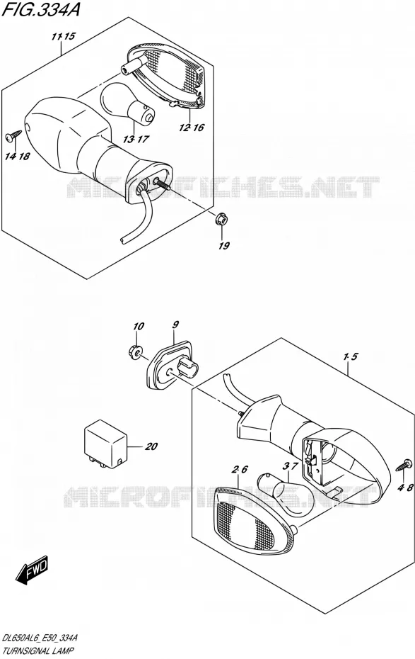 CLIGNOTANTS Suzuki MOTO 650 V-STROM 2016  DL650A L6 (E50)