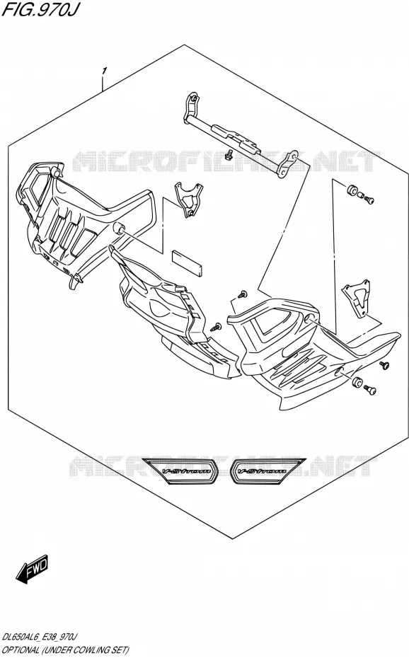 OPTIONS (UNDER COWLING SET) Suzuki MOTO 650 V-STROM 2016  DL650A L6/DL650XA L6 (E38)